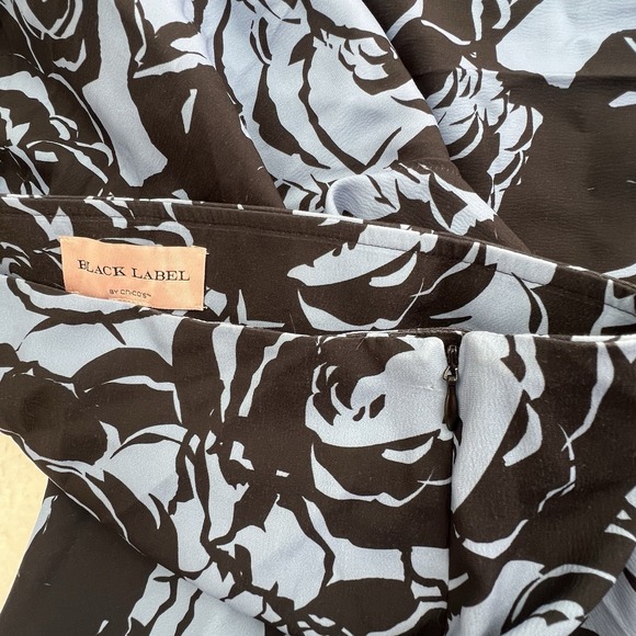 Chico's Black Label Blue Rose Floral Pants Statement Chic Art Print Sz 16 NWT - Picture 7 of 10